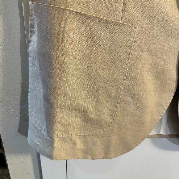 NWT TailorByrd Collection Men’s Linen-Blend Sport Coat Blazer Beige  Size 40R - Picture 6 of 12